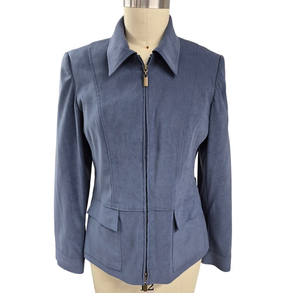 NWT Tribal Stretch-Extensible Polyester Sport Jacket Indigo Blue Sz 10